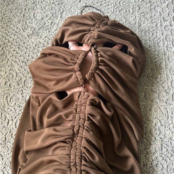 Zara Brown One Shoulder Dress XS - Picture 3 of 3